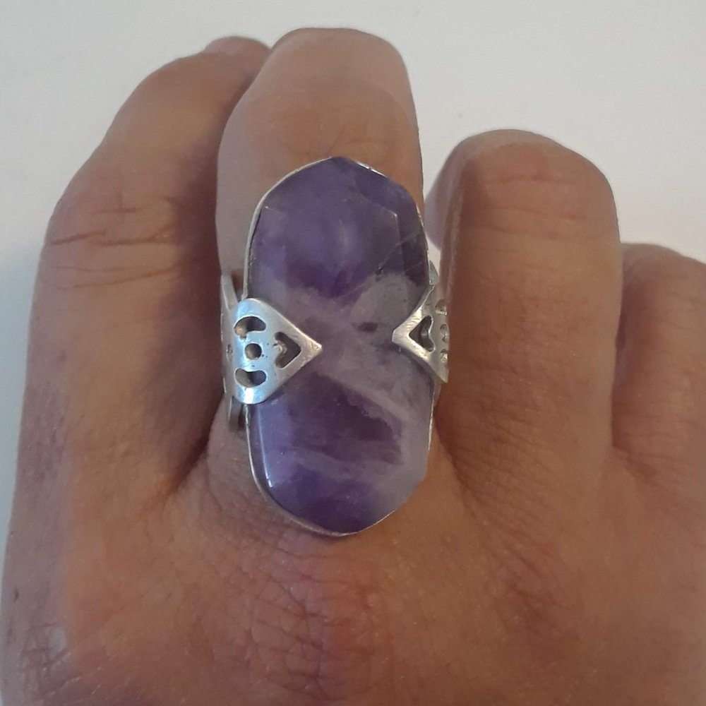 Sterling silver Amethyst Ring & Pendant - Picture 5 of 6